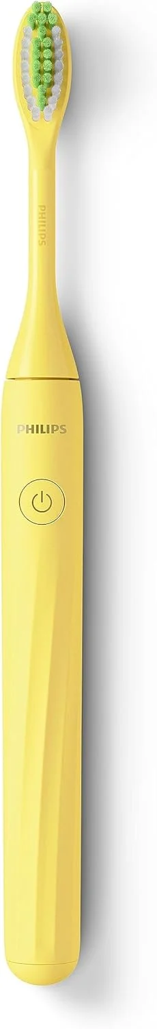 مسواک باتری خور Philips One by Sonicare، مدل HY1100/02، ست 2 عددی به همراه 2 عدد سری مسواک، مدل BH1022/02، زرد انبه ای