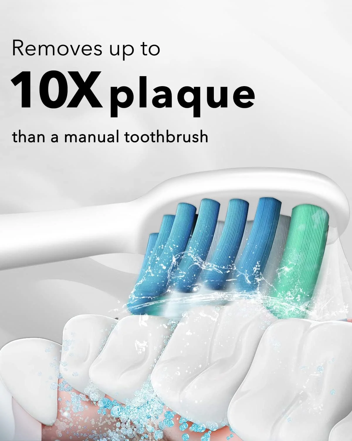 مسواک برقی بزرگسالان MySmile، مسواک الکترونیکی سونیک قابل شارژ با 6 سری مسواک و کیف مسافرتی، تایمر هوشمند 2 دقیقه ای 5 حالته، 48000VPM (سفید)