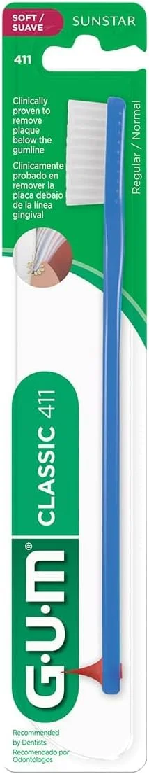 مسواک کلاسیک سان استار جی یو ام - برس نرم - دارای برس Dome-trim ثبت شده - پاک کننده عالی پلاک - کاهش التهاب لثه - دارای محرک نوک لاستیکی - تمیز کننده عمیق