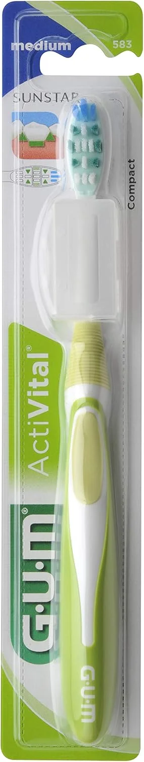 مسواک Activital با برس متوسط - جلوگیری از التهاب لثه - از بین بردن پلاک از دندان ها و لثه - تمیز کردن عمیق و موثر - سر فوق العاده باریک - دسته محکم - رنگ های متنوع