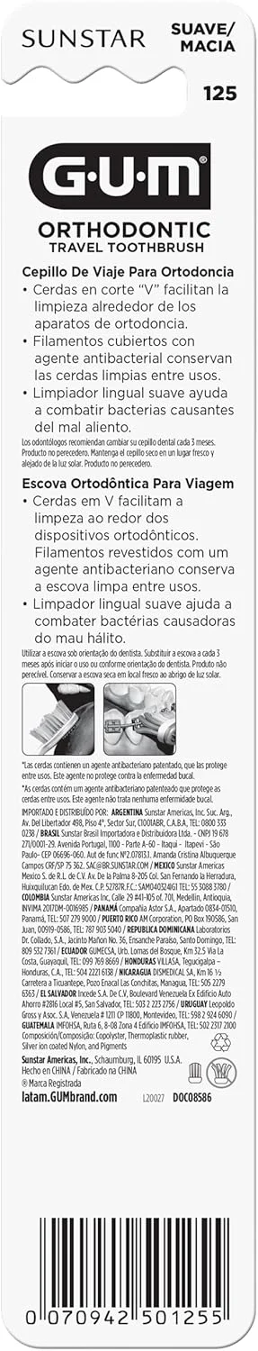 مسواک نرم مسافرتی Gum Ortho 125 M