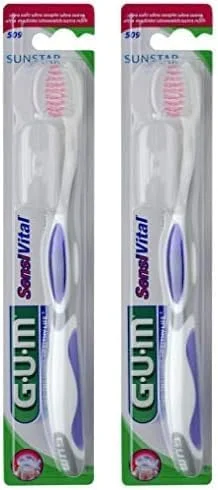 مسواک جی یو ام سنسی ویتال - برس های فوق العاده نرم - ملایم برای دندان ها و لثه های حساس - تمیز کردن عمیق بین دندانی - از بین بردن پلاک روی دندان ها و لثه ها - دندان ها را به طور باورنکردنی صاف و تمیز می کند