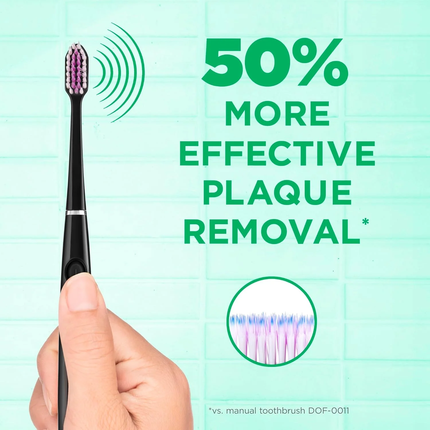 مسواک برقی سونیک GUM، برس های باریک برای تمیز کردن زیر خط لثه، بسته، مشکی، 1 دسته (1 عدد) + 2 سری یدکی (1 بسته 2 عددی)