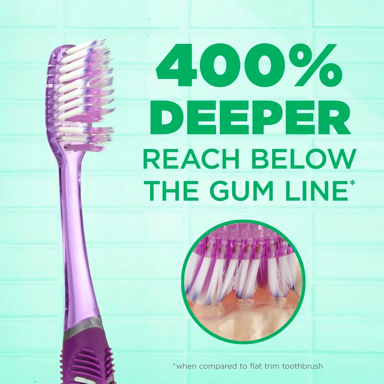 مسواک تکنیک دیپ کلین با دسته چهارگانه، سر کامل و برس نرم، بسته دوتایی، (بسته 6 عددی)