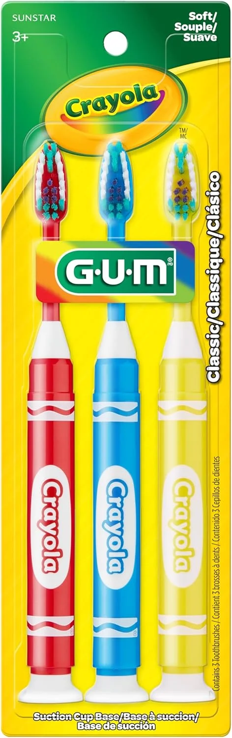 مسواک کودکانه با طرح ماژیک کرایولا GUM-227JM، نرم، مناسب برای کودکان 5 سال به بالا، رنگ های متنوع، 3 عدد مسواک کودکانه با طرح ماژیک کرایولا GUM-227JM، نرم، مناسب برای کودکان 5 سال به بالا، رنگ های متنوع، 3 عدد