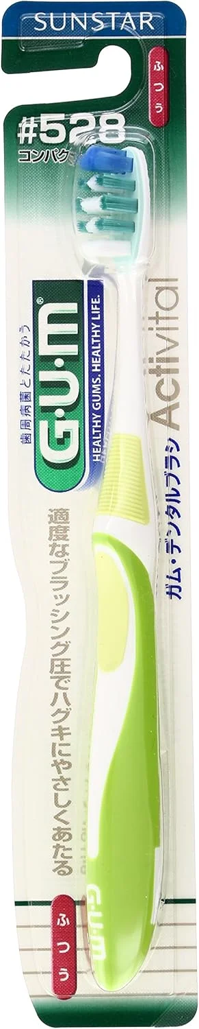 مسواک دندان GUM مدل 528 با سر فشرده/معمولی [کاشت موی چند منظوره + 3 عدد سری]