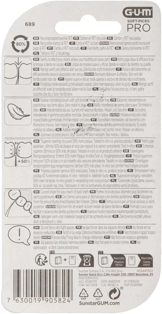 GUM Soft-Picks Pro برس های نرم 30 عددی سایز S، ساخت ایتالیا [وارداتی از ایتالیا]