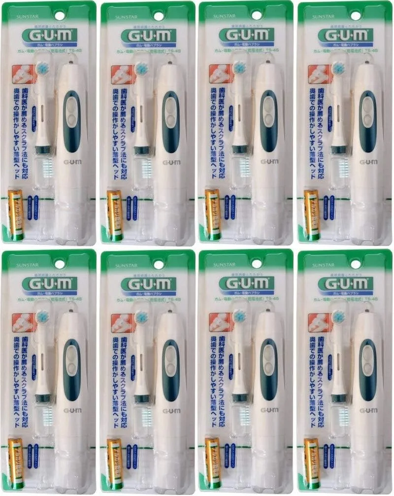 (خرید عمده) مسواک برقی جی یو ام مدل TS-45 [نوع استاندارد] مجموعه رنگی x 8