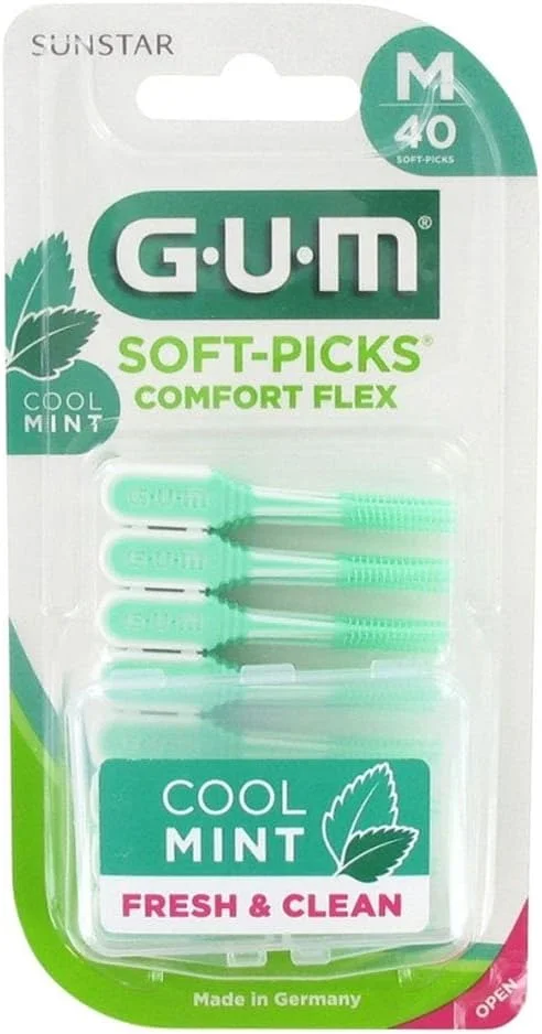 Gum 660 Softpicks Comfort Flex Regular، بسته 40 عددی، مشکی، استاندارد Gum 660 Softpicks Comfort Flex Regular، بسته 40 عددی، مشکی، استاندارد