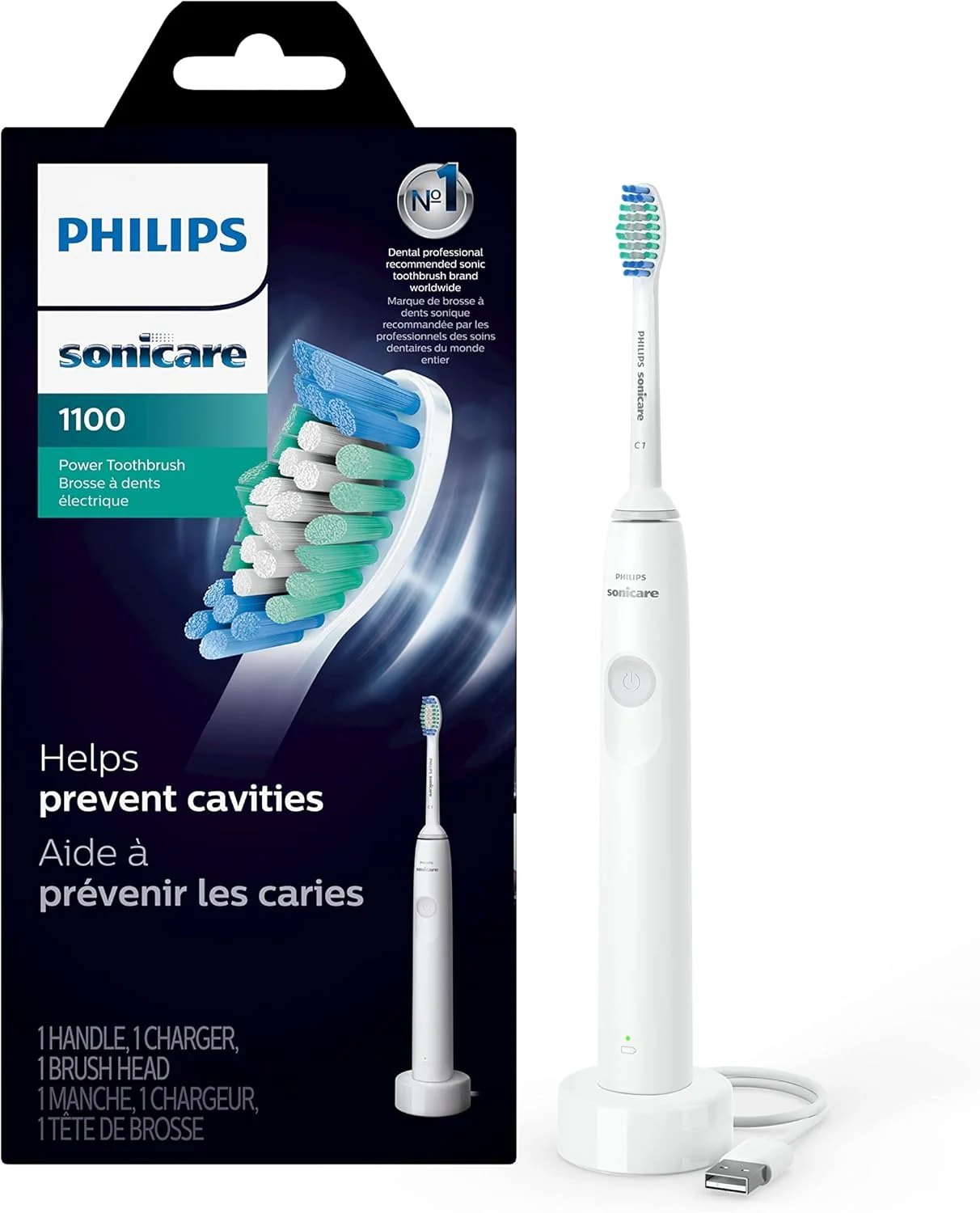 مسواک برقی شارژی فیلیپس Sonicare 1100، سفید خاکستری HX3641/02
