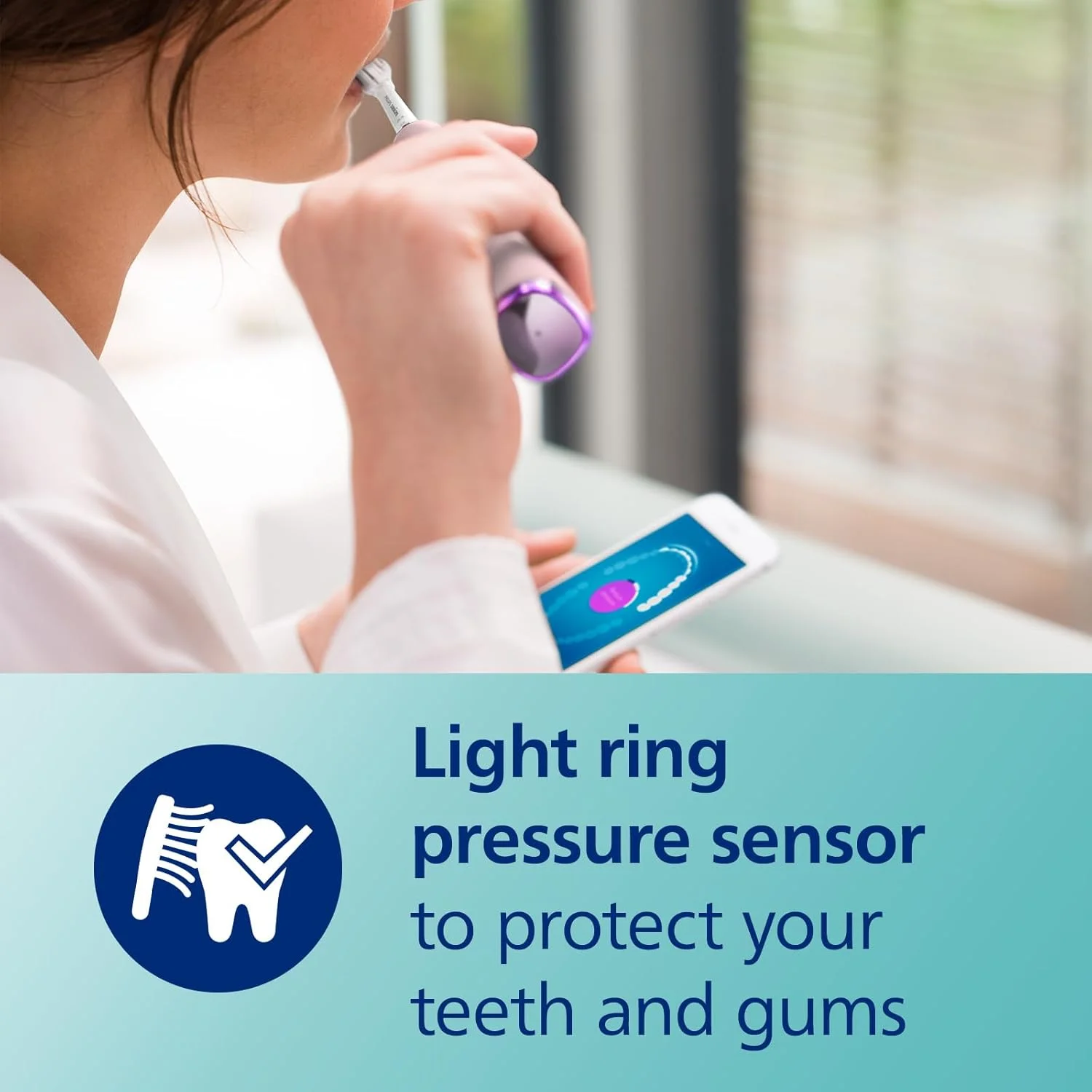 مسواک برقی هوشمند فیلیپس Sonicare DiamondClean Smart 9500، مسواک صوتی با اپلیکیشن، سنسور فشار، تشخیص سر مسواک، 5 حالت مسواک زدن و 3 سطح شدت، صورتی، مدل HX9923/21