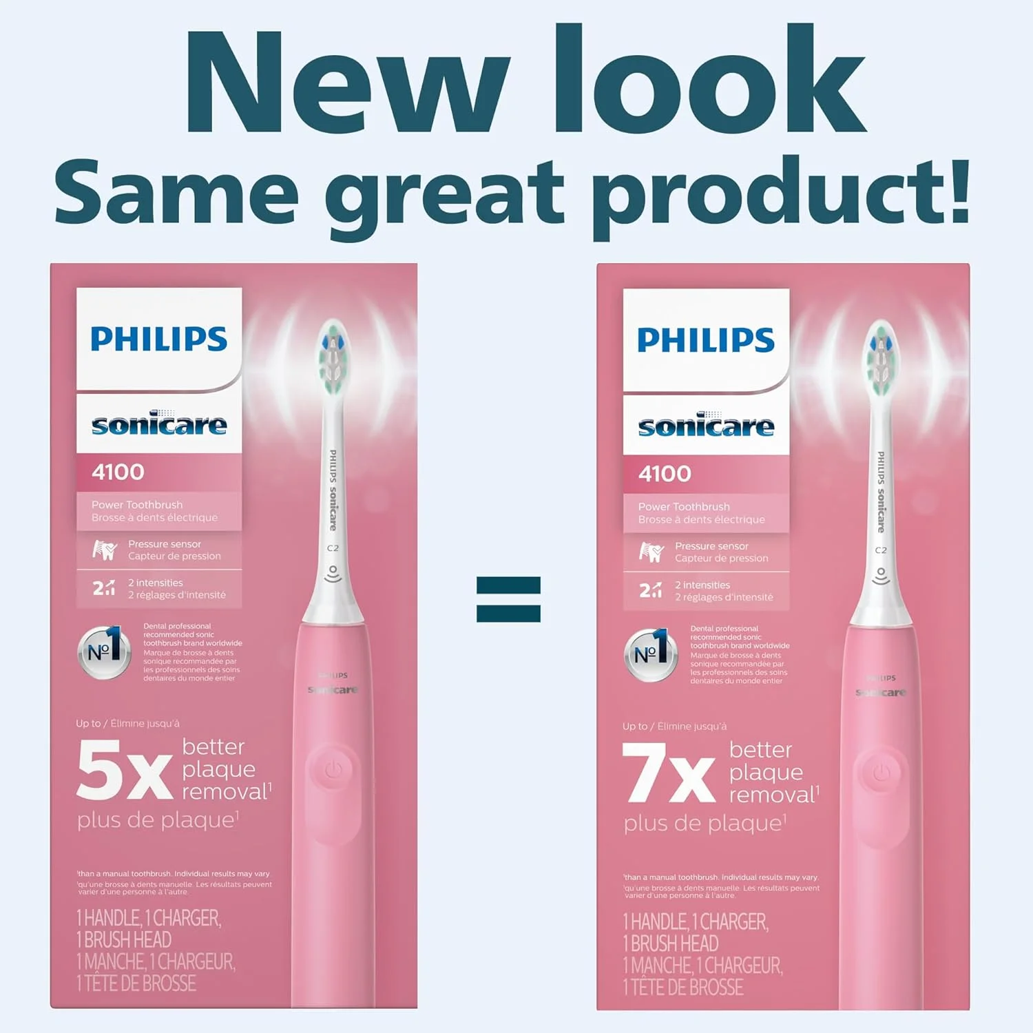 مسواک برقی فیلیپس Sonicare 4100، صورتی تیره، به همراه جعبه سر مسواک