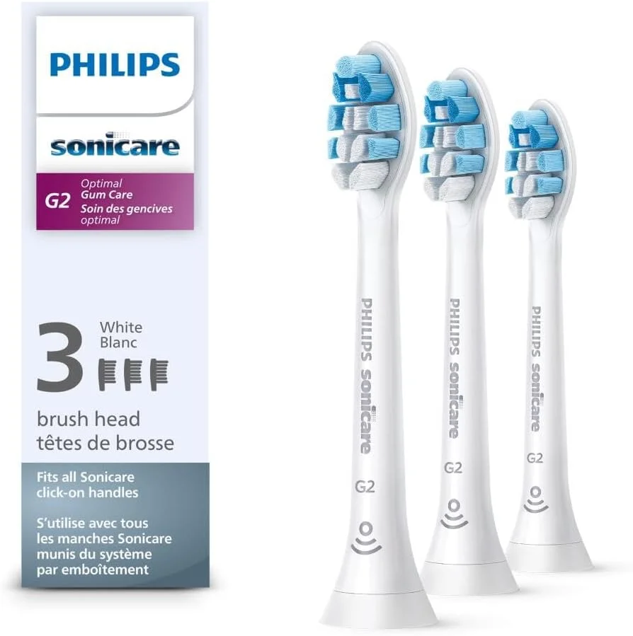 سری یدک مسواک برقی Philips Sonicare مدل Optimal Gum Health، HX9033/65، تکنولوژی Brushsync، سفید، بسته 3 عددی