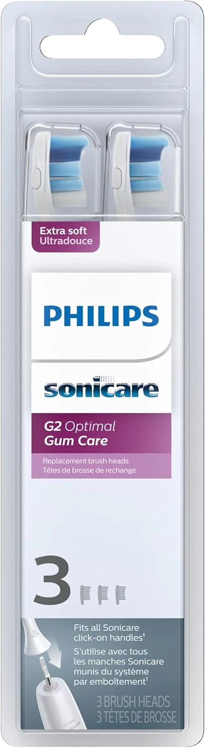 سری یدک مسواک برقی Philips Sonicare مدل Optimal Gum Health، HX9033/65، تکنولوژی Brushsync، سفید، بسته 3 عددی