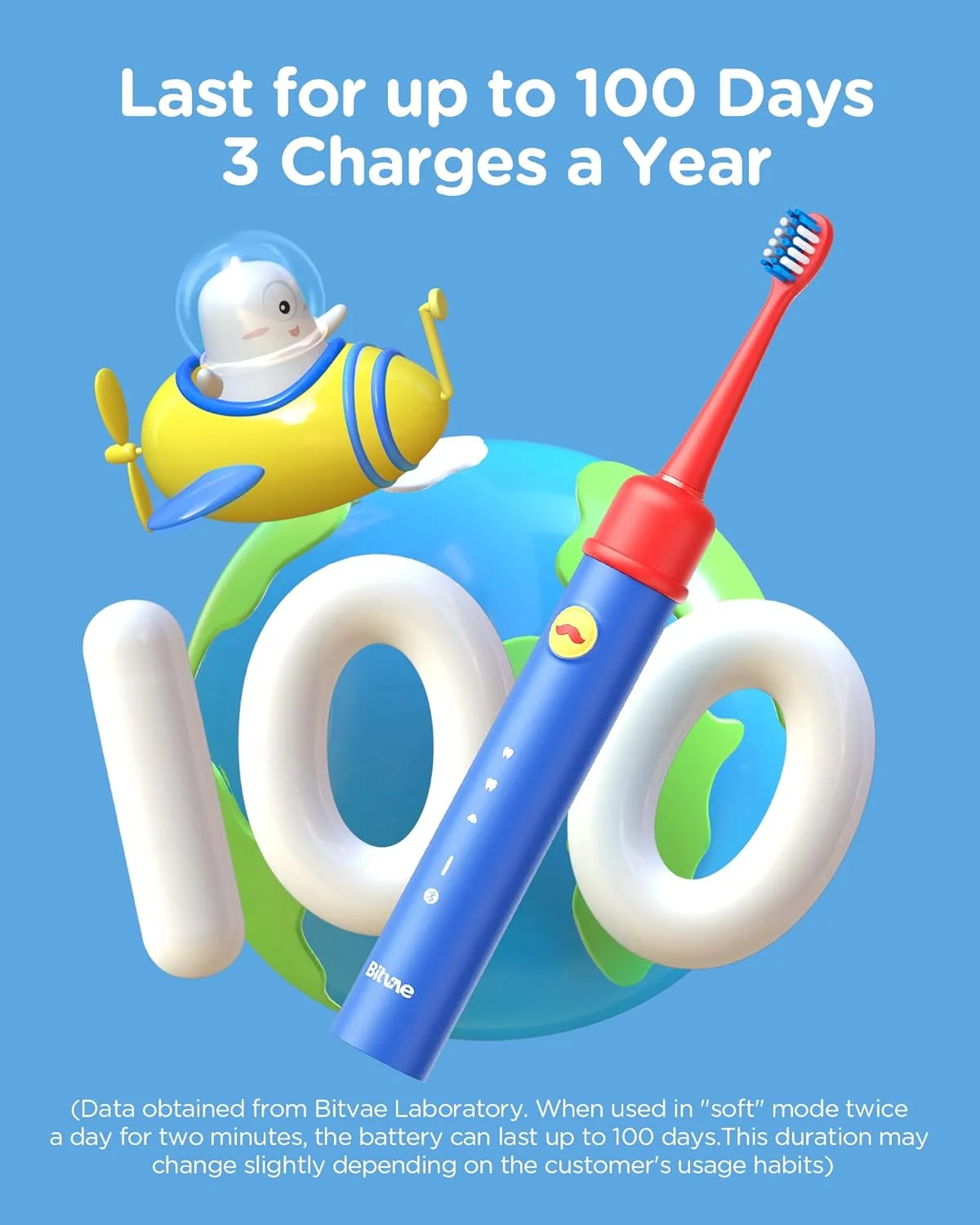 مسواک برقی کودکانه Bitvae K7S برای سنین 4 سال به بالا، مسواک برقی قابل شارژ با سنسور فشار، مسواک کودکانه بلوتوثی برای پسران و دختران، 3 حالت، تایمر هوشمند 2 دقیقه ای، نرم (آبی) مسواک برقی کودکانه Bitvae K7S برای سنین 4 سال به بالا، مسواک برقی قابل شارژ با سنسور فشار، مسواک کودکانه بلوتوثی برای پسران و دختران، 3 حالت، تایمر هوشمند 2 دقیقه ای، نرم (آبی)