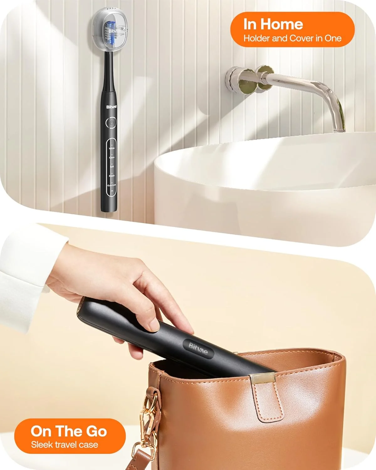 مسواک برقی سونیک Bitvae مدل Daliy D2، مسواک برقی شارژی برای بزرگسالان و کودکان، مسواک اولتراسونیک با 8 سری مسواک، مشکی مسواک برقی سونیک Bitvae مدل Daliy D2، مسواک برقی شارژی برای بزرگسالان و کودکان، مسواک اولتراسونیک با 8 سری مسواک، مشکی