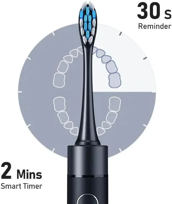 مسواک برقی سونیک Bitvae P80 – مشکی، با 8 سری جایگزین و کیف مسافرتی H6، 5 حالت تمیز کردن، عمر باتری 60 روزه، تایمر هوشمند، مسواک شارژی برای بزرگسالان مسواک برقی سونیک Bitvae P80 – مشکی، با 8 سری جایگزین و کیف مسافرتی H6، 5 حالت تمیز کردن، عمر باتری 60 روزه، تایمر هوشمند، مسواک شارژی برای بزرگسالان