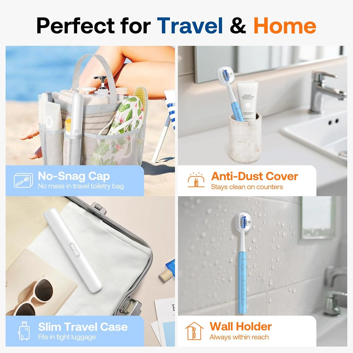 مسواک برقی اولتراسونیک Bitvae برای بزرگسالان و کودکان، مسواک مسافرتی مورد تایید ADA با باتری قابل شارژ 60 روزه، 5 حالت، 8 سری، کیف، نگهدارنده، آبی آسمانی مسواک برقی اولتراسونیک Bitvae برای بزرگسالان و کودکان، مسواک مسافرتی مورد تایید ADA با باتری قابل شارژ 60 روزه، 5 حالت، 8 سری، کیف، نگهدارنده، آبی آسمانی