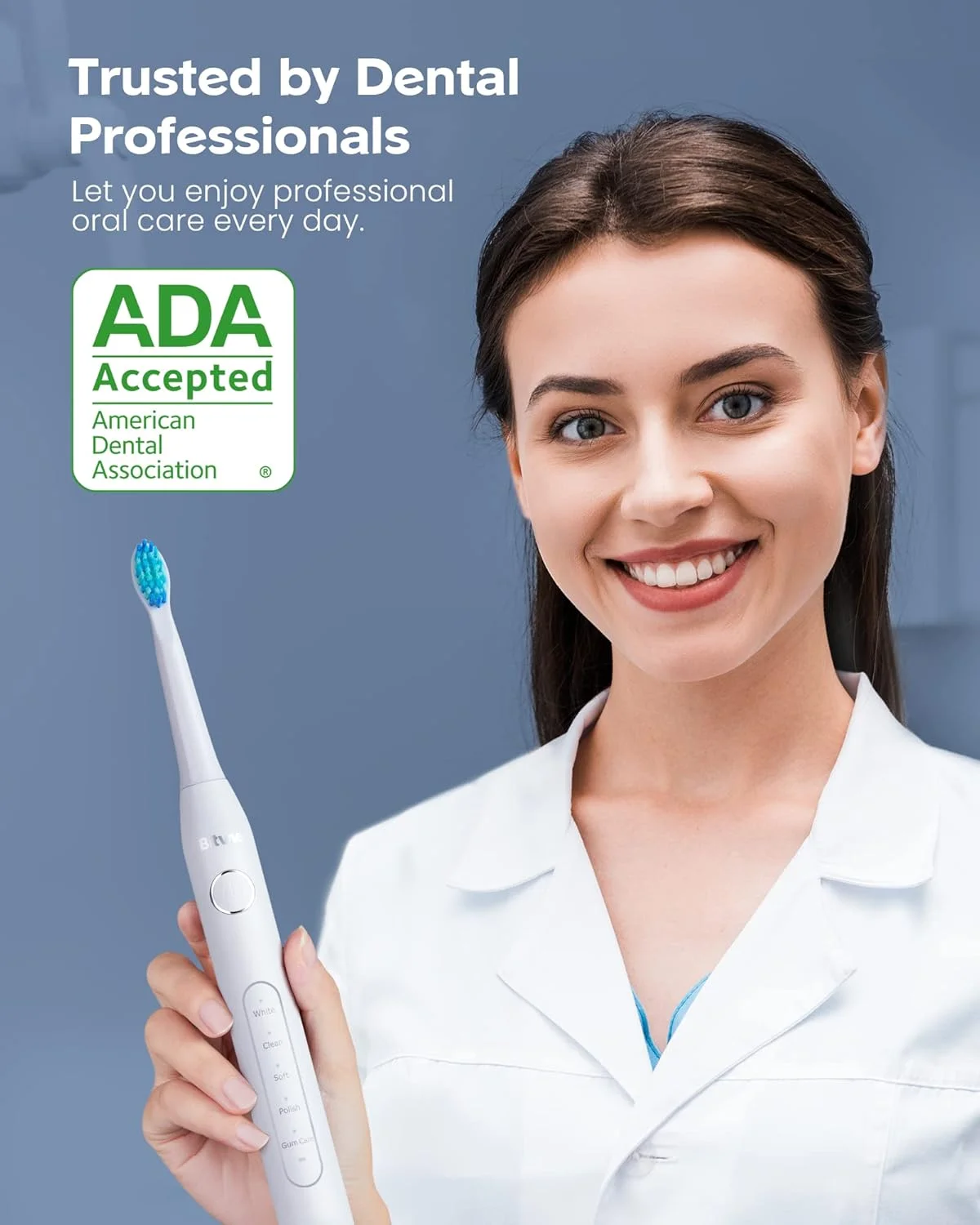 مسواک برقی اولتراسونیک Bitvae D2 با 8 سری مسواک، مسواک صوتی برای بزرگسالان و کودکان به همراه پایه نگهدارنده، 5 حالت، تایمر هوشمند، سفید مسواک برقی اولتراسونیک Bitvae D2 با 8 سری مسواک، مسواک صوتی برای بزرگسالان و کودکان به همراه پایه نگهدارنده، 5 حالت، تایمر هوشمند، سفید