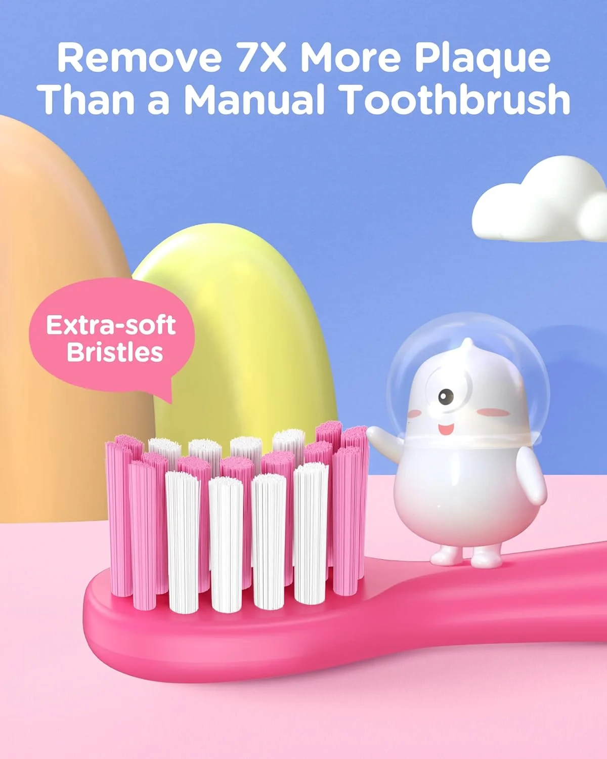 مسواک کودکانه مدل (K7S) BVK7S، ۴ سری + ۱ درپوش، صورتی مسواک کودکانه مدل (K7S) BVK7S، ۴ سری + ۱ درپوش، صورتی