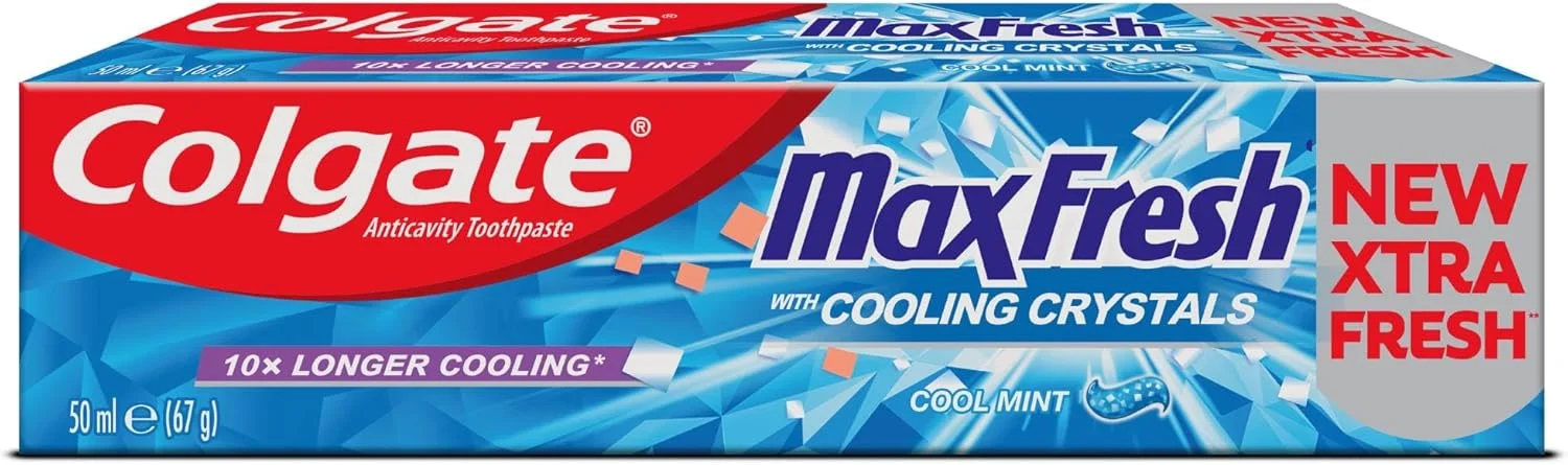 خمیر دندان کلگیت مکس فرش با کریستال های خنک کننده، خمیر دندان ژلی نعناع خنک، سایز مسافرتی - 50 میلی لیتر