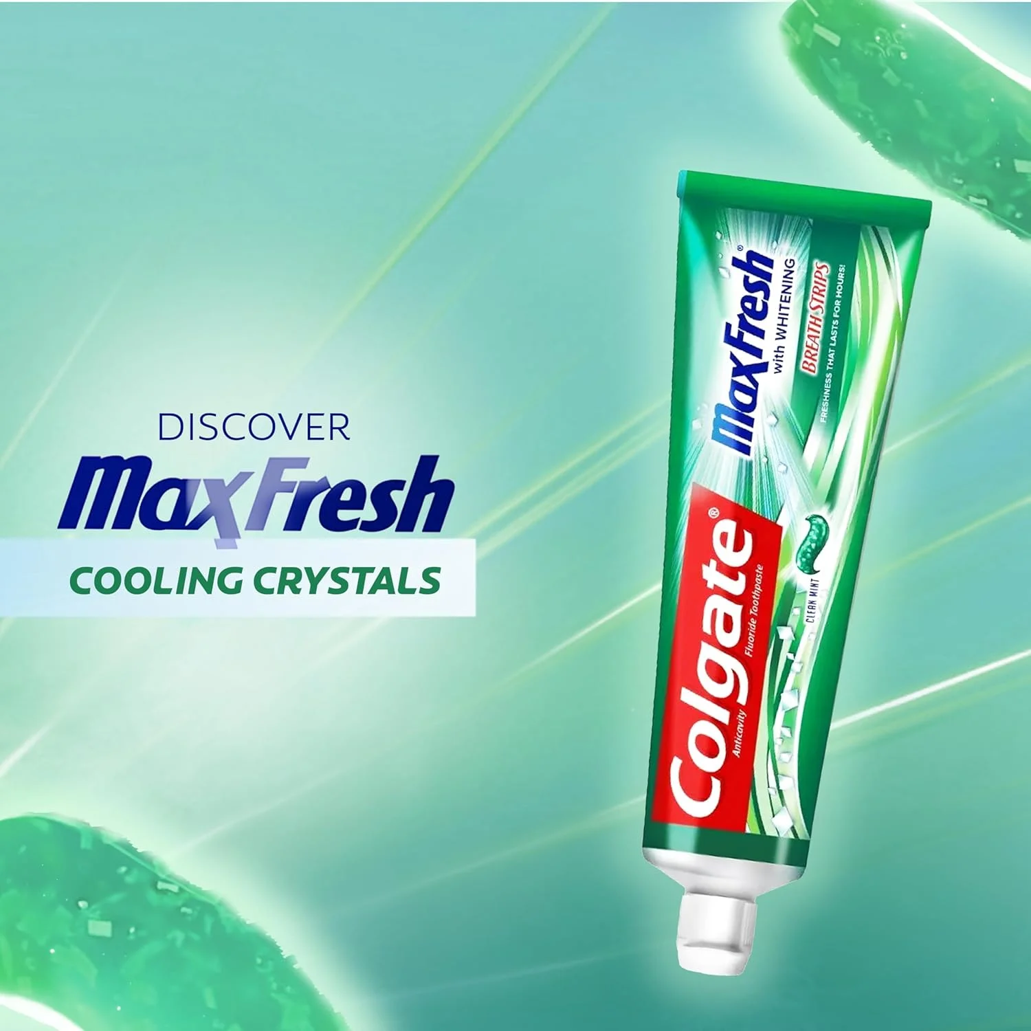 خمیر دندان کلگیت مکس فرش با طعم نعناع تمیز، خمیر دندان ژل سبز، با کریستال های خنک کننده، 4 عدد 75 میلی لیتری