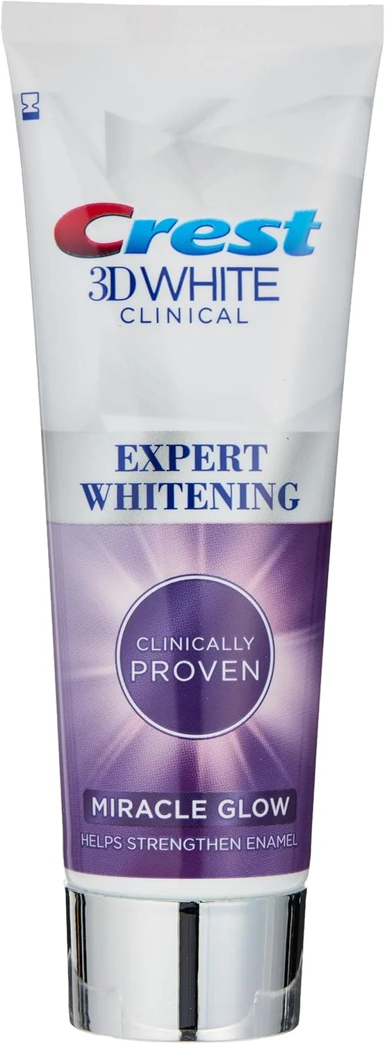 خمیر دندان سفید کننده پیشرفته کرست 3DWhite مدل Clinical Miracle Glow با فناوری سفید کنندگی پیشرفته، حجم 75 میلی لیتر