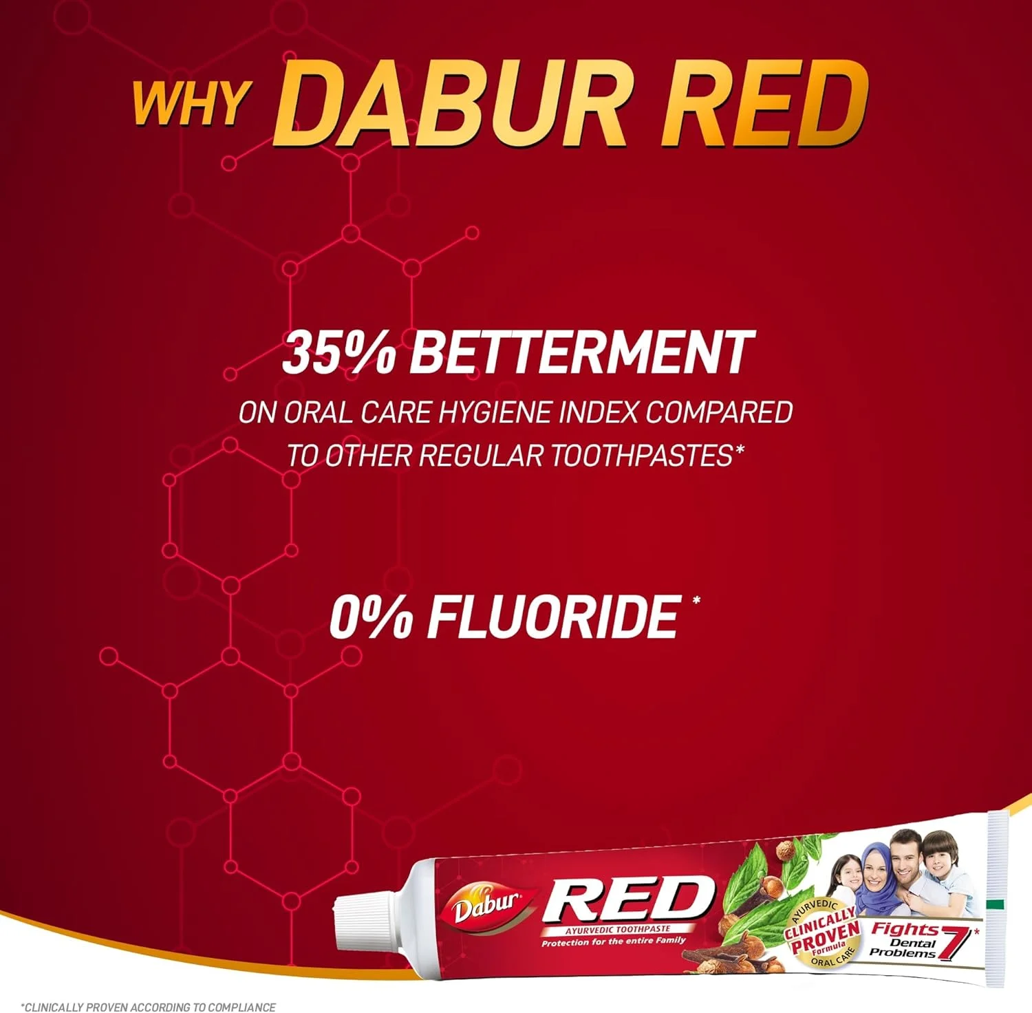 خمیر دندان گیاهی دابور رِد برای دندان و لثه ۴x۱۰۰ گرم | غنی شده با مواد اولیه گیاهی قوی | برای لثه های سالم و دندان های قوی | بسته فوق العاده مقرون به صرفه