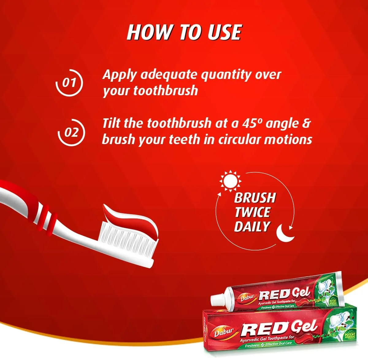 ژل خمیر دندان گیاهی Dabur Red برای دندان ها و لثه، 150 گرم