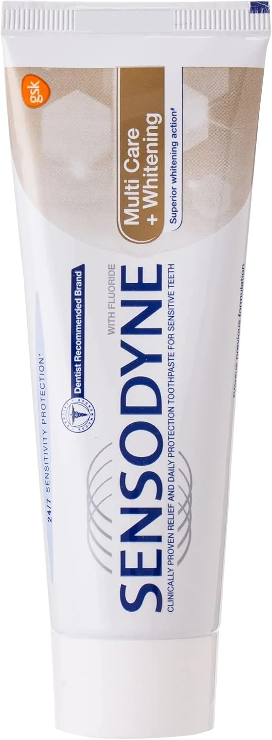خمیر دندان سنسوداین Multi Care + Whitening برای دندان های حساس، عملکرد سفید کنندگی برتر، 75 میلی لیتر، بسته 2 عددی خمیر دندان سنسوداین Multi Care + Whitening برای دندان های حساس، عملکرد سفید کنندگی برتر، 75 میلی لیتر، بسته 2 عددی