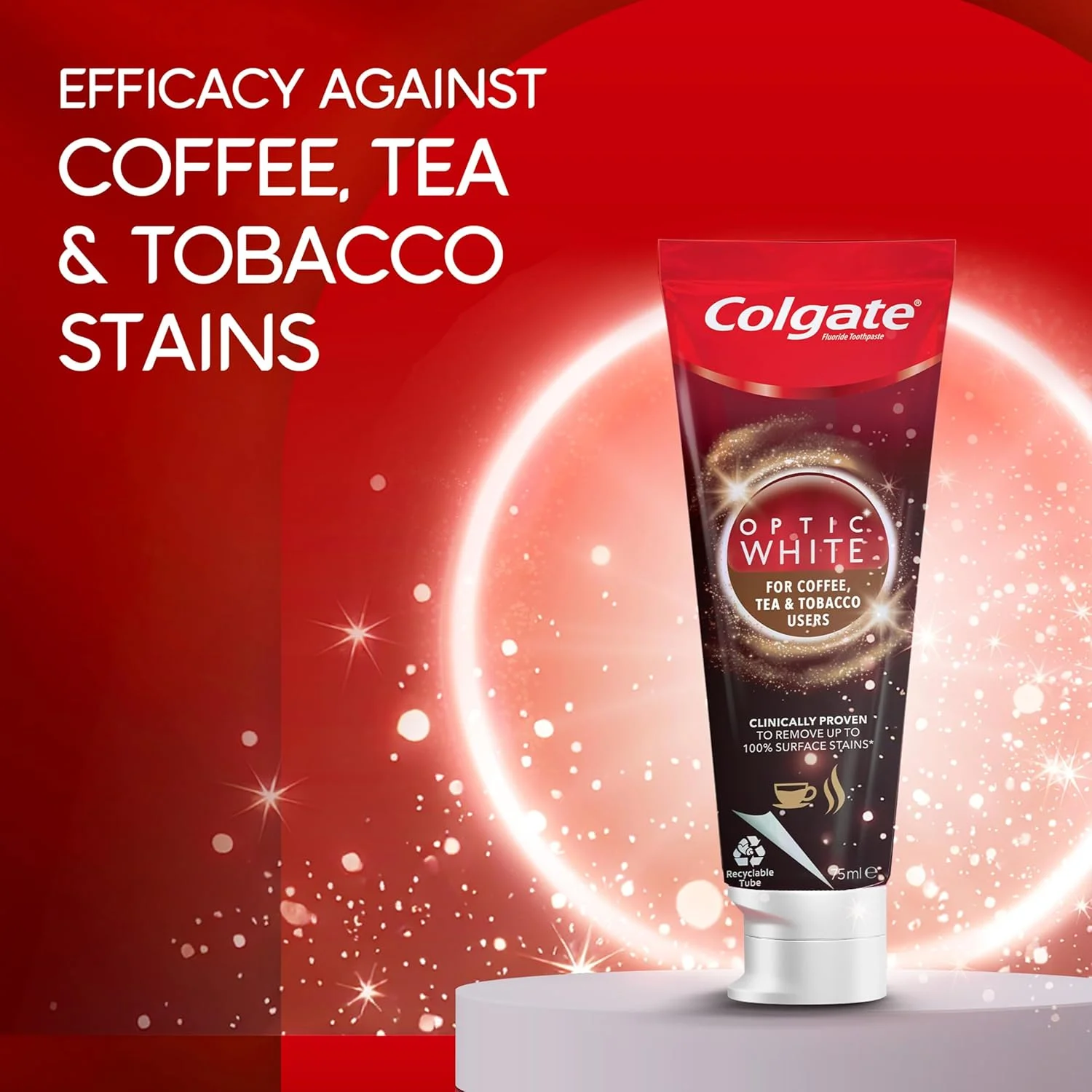 خمیر دندان سفید کننده کلگیت اپتیک وایت، از بین برنده لکه برای مصرف کنندگان قهوه و چای، 2 عدد 75 میلی لیتری خمیر دندان سفید کننده کلگیت اپتیک وایت، از بین برنده لکه برای مصرف کنندگان قهوه و چای، 2 عدد 75 میلی لیتری