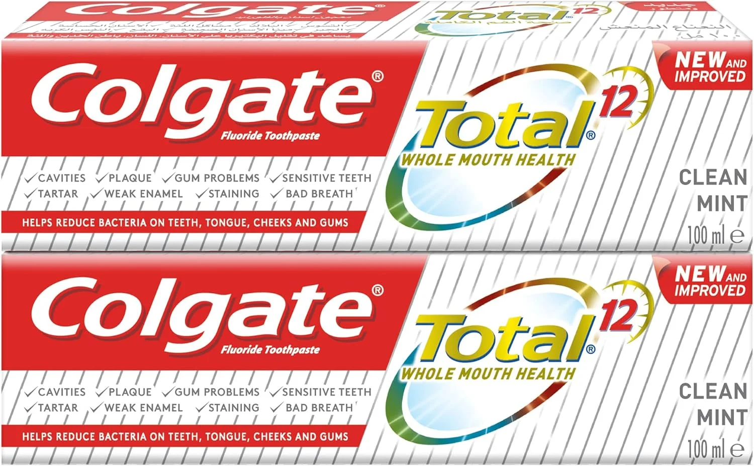 خمیر دندان کلگیت توتال نعناع تمیز 100 میلی لیتر 2 عدد