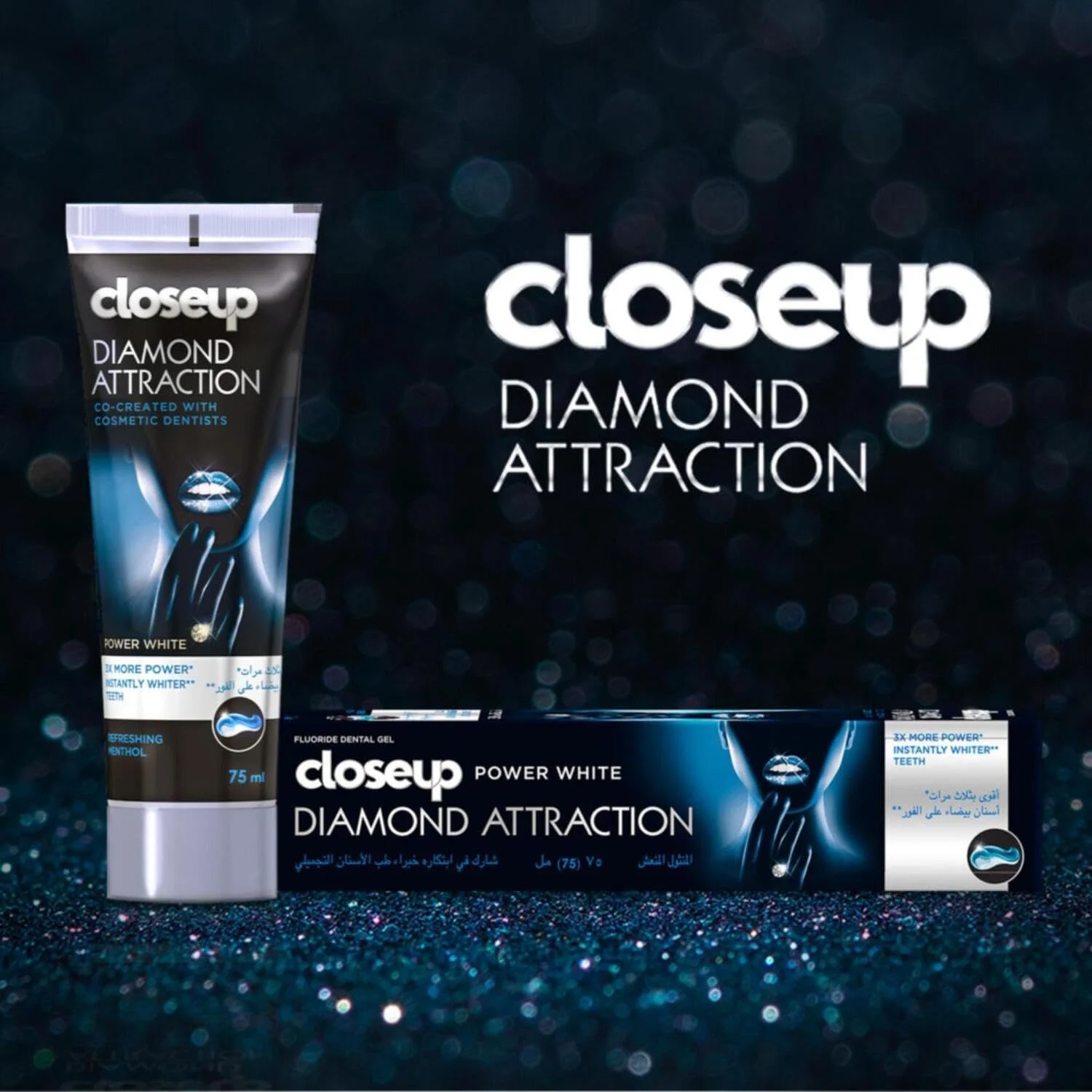 خمیر دندان سفید کننده کلوز آپ Diamond Attraction، Power White، نعناع با طراوت، 3 برابر قدرت بیشتر و دندان های سفیدتر فوری 75 میلی لیتر خمیر دندان سفید کننده کلوز آپ Diamond Attraction، Power White، نعناع با طراوت، 3 برابر قدرت بیشتر و دندان های سفیدتر فوری 75 میلی لیتر