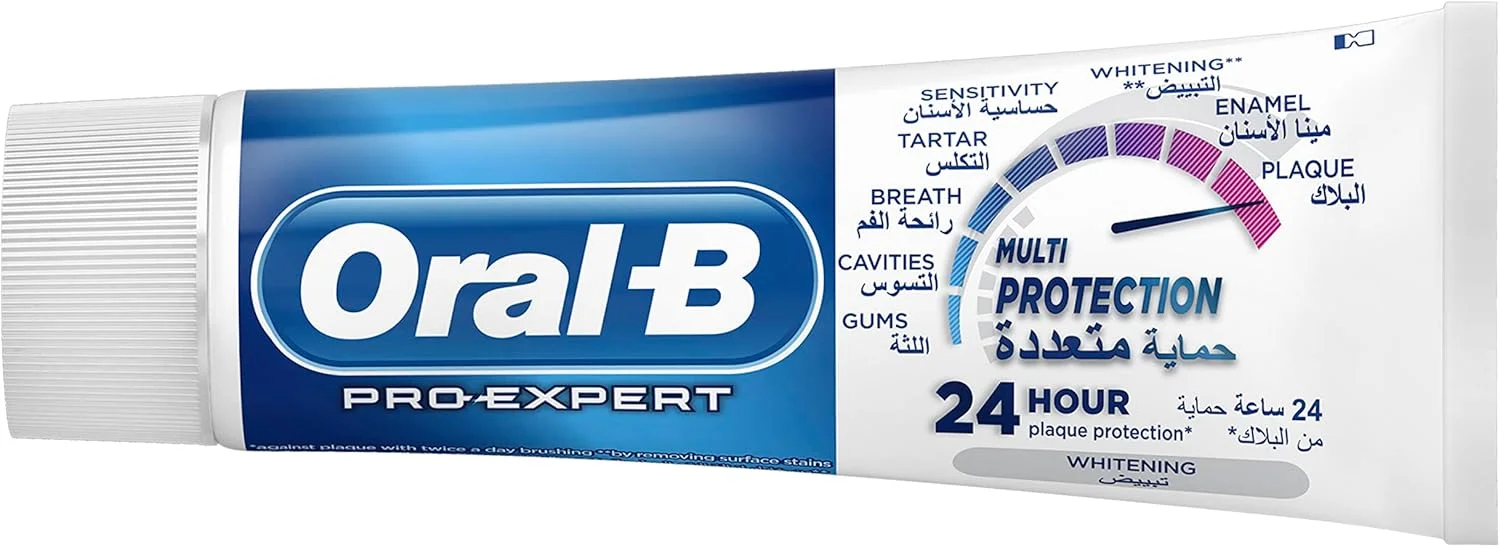 خمیر دندان سفید کننده اورال-بی پرو-اکسپرت، سفید کنندگی بیشتر برای لبخندی سالم، 75 میلی لیتر