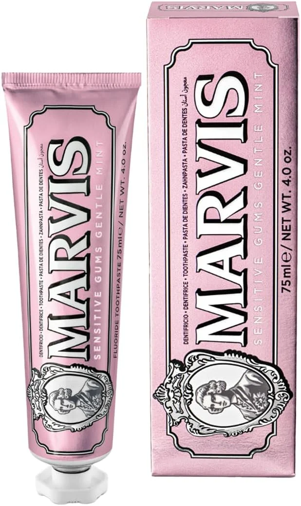خمیر دندان نعناع ملایم مخصوص لثه های حساس مارویس، 75 میلی لیتر، خمیر دندان طعم دار فوق العاده به از بین بردن پلاک و کاهش حساسیت لثه کمک می کند، طراوت ماندگار