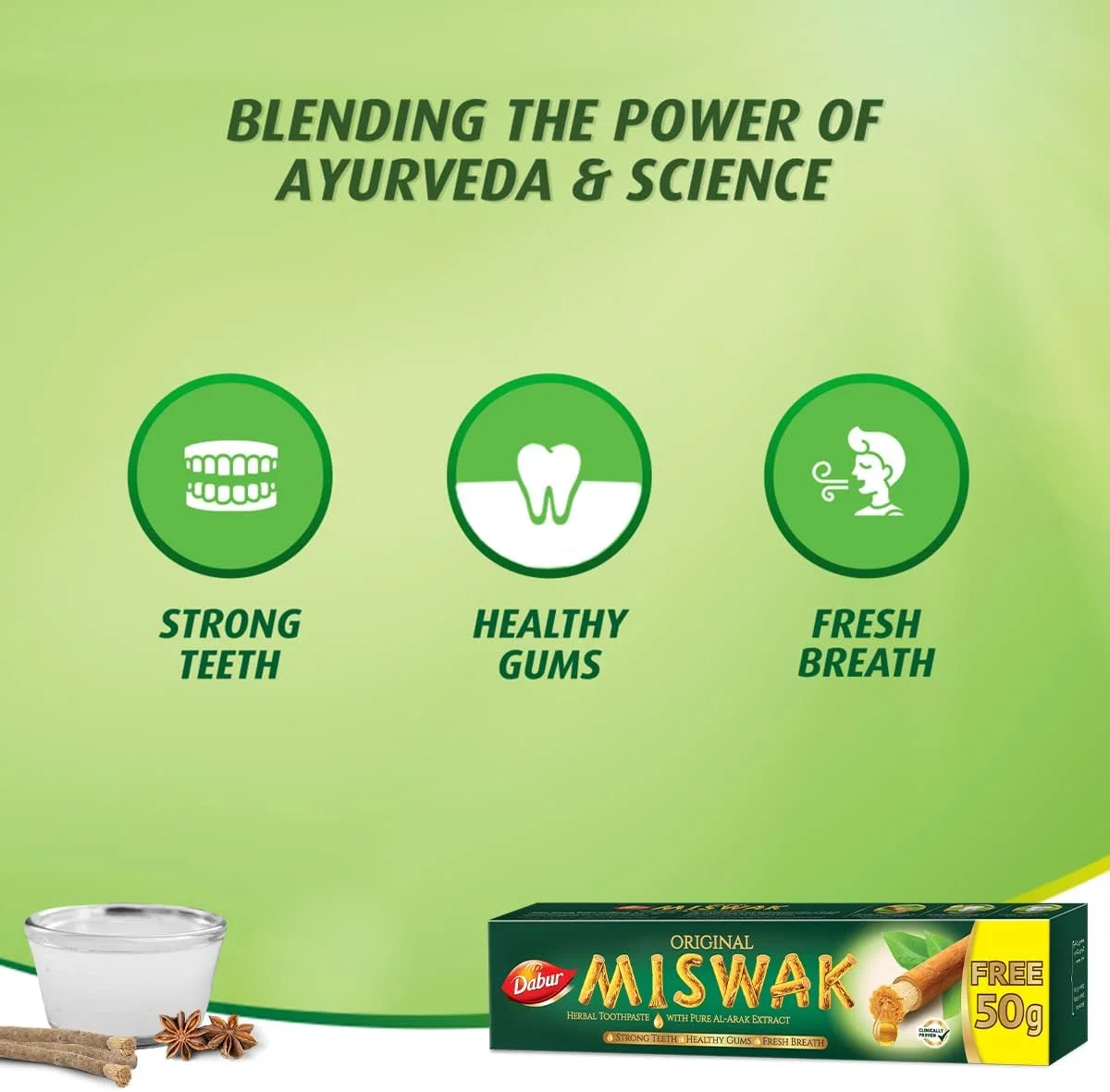 خمیر دندان گیاهی مسواک دابور 170 گرم (120 + 50 گرم)