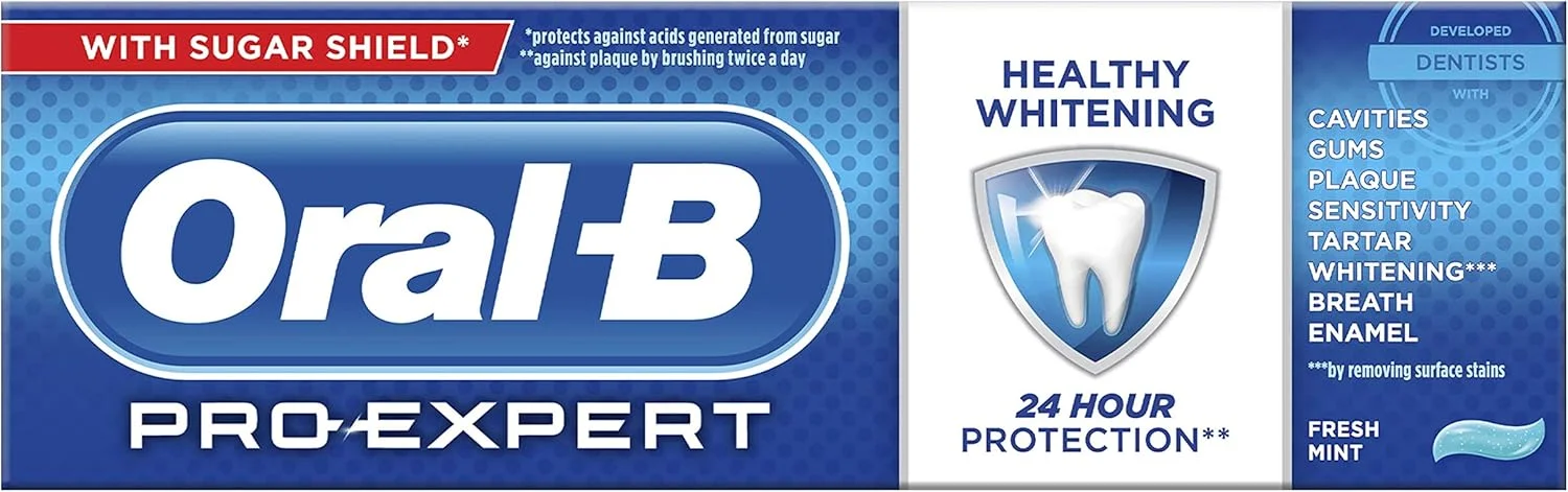 خمیر دندان سفید کننده و محافظ دندان Oral-B Pro-Expert حجم 900 میلی لیتر (12 عدد 75 میلی لیتری)