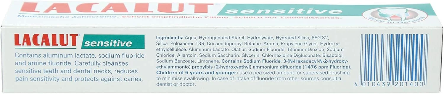خمیر دندان Lacalut Sensitive، ۷۵ میلی لیتر - بسته بندی ممکن است متفاوت باشد