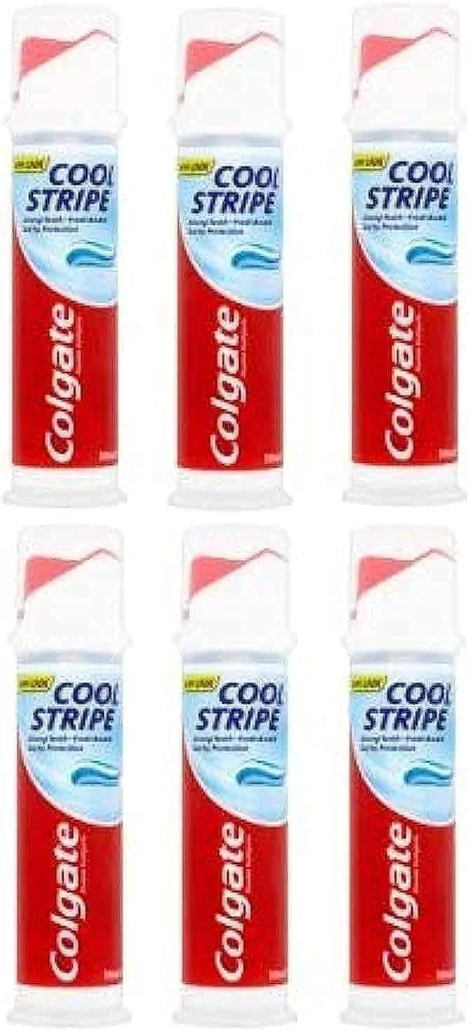 پمپ خمیر دندان کلگیت مدل Triple Cool Stripe (۱۰۰ میلی لیتر) - بسته ۶ عددی