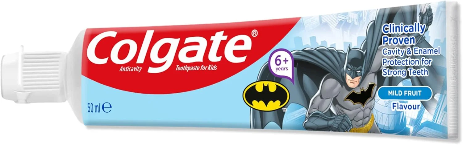 خمیر دندان کودک کلگیت بتمن، خمیر دندان حاوی فلوراید، 6+ سال، 3x50 میلی لیتر، بسته 3 عددی خمیر دندان کودک کلگیت بتمن، خمیر دندان حاوی فلوراید، 6+ سال، 3x50 میلی لیتر، بسته 3 عددی