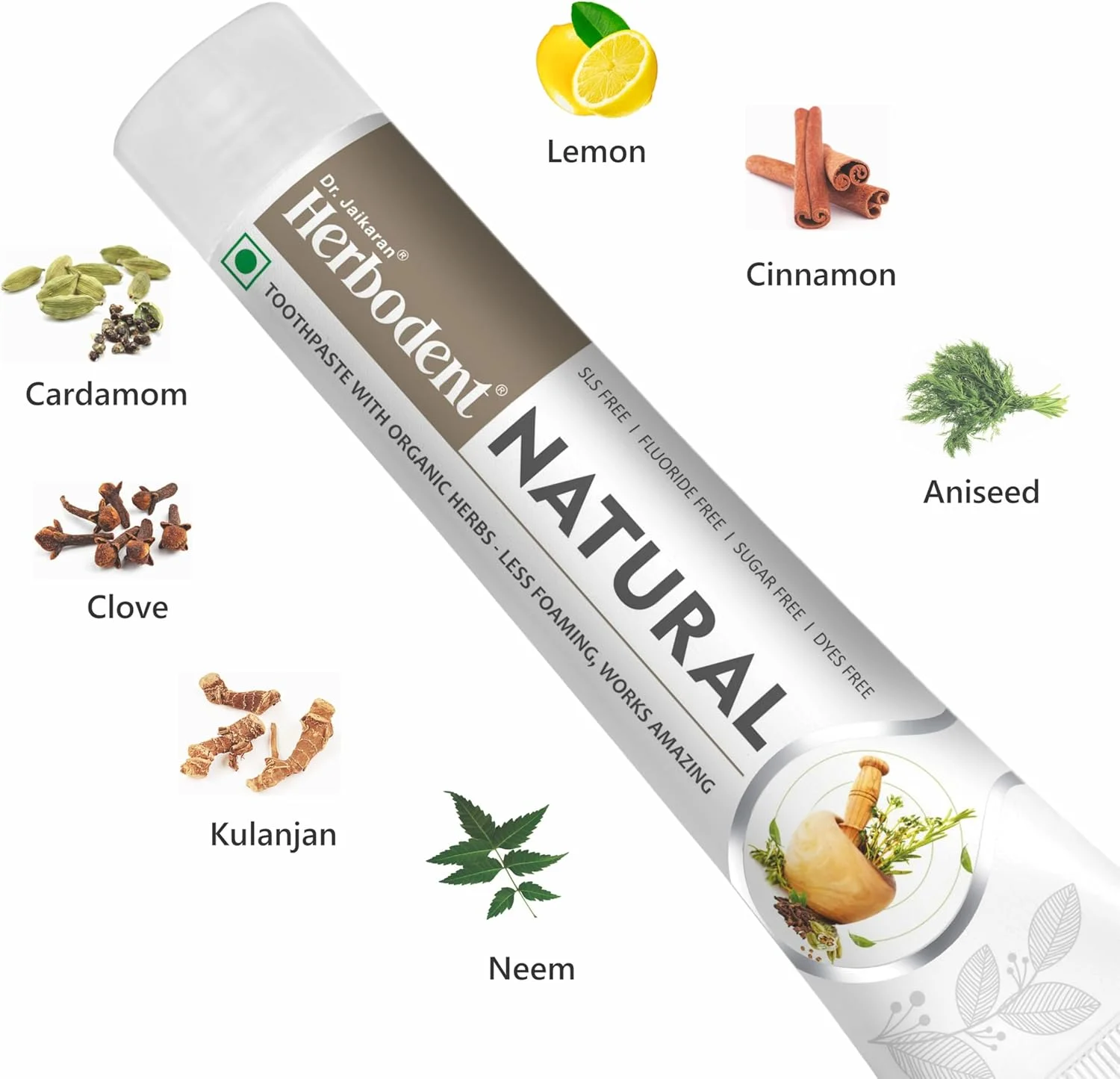 خمیر دندان طبیعی - بسته 100 گرمی تکی | کف کنندگی کمتر، عملکرد شگفت انگیز | بدون SLS | بدون فلوراید | خمیر دندان گیاهی با عصاره چریش، میخک و گیاهان دیگر