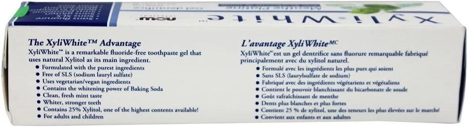ژل خمیر دندان Xyli White Solutions از NOW Foods با جوش شیرین و طعم نعناع پلاتینی - 181 گرم ژل خمیر دندان Xyli White Solutions از NOW Foods با جوش شیرین و طعم نعناع پلاتینی - 181 گرم