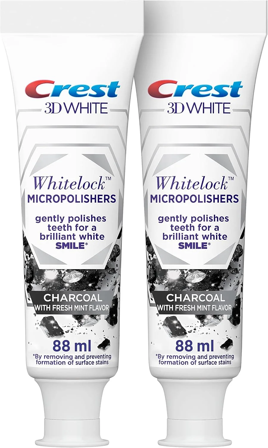 خمیر دندان سفید کننده سه بعدی کرست با فناوری Whitelock و ذغال، طعم نعناع، بسته دوتایی 88 میلی لیتری خمیر دندان سفید کننده سه بعدی کرست با فناوری Whitelock و ذغال، طعم نعناع، بسته دوتایی 88 میلی لیتری