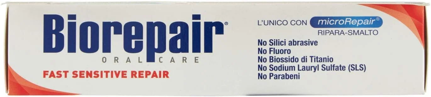 خمیر دندان "ترمیم سریع دندان های حساس" بایوریپیر با microRepair، فرمول جدید - تیوب 75 میلی لیتری [وارداتی از ایتالیا]