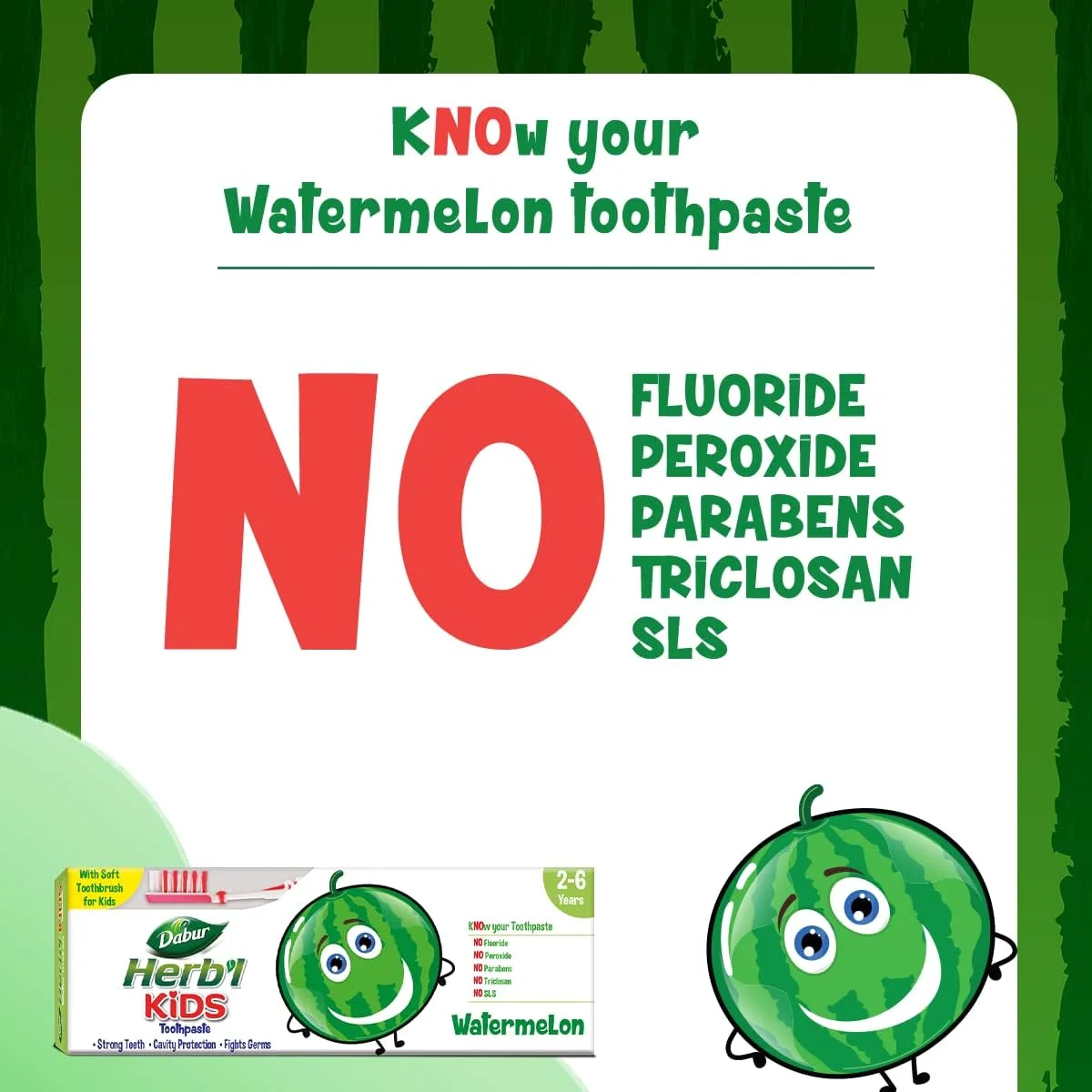 خمیر دندان کودکانه دابور هربال پلاس با طعم هندوانه (50 گرم + مسواک نرم) | برای دندان های قوی، محافظت از پوسیدگی و مبارزه با میکروب ها | بدون مواد شیمیایی مضر خمیر دندان کودکانه دابور هربال پلاس با طعم هندوانه (50 گرم + مسواک نرم) | برای دندان های قوی، محافظت از پوسیدگی و مبارزه با میکروب ها | بدون مواد شیمیایی مضر