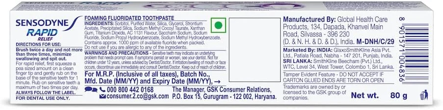 خمیر دندان مخصوص دندان های حساس سنسوداین تسکین سریع - بسته دو عددی ۸۰ گرمی