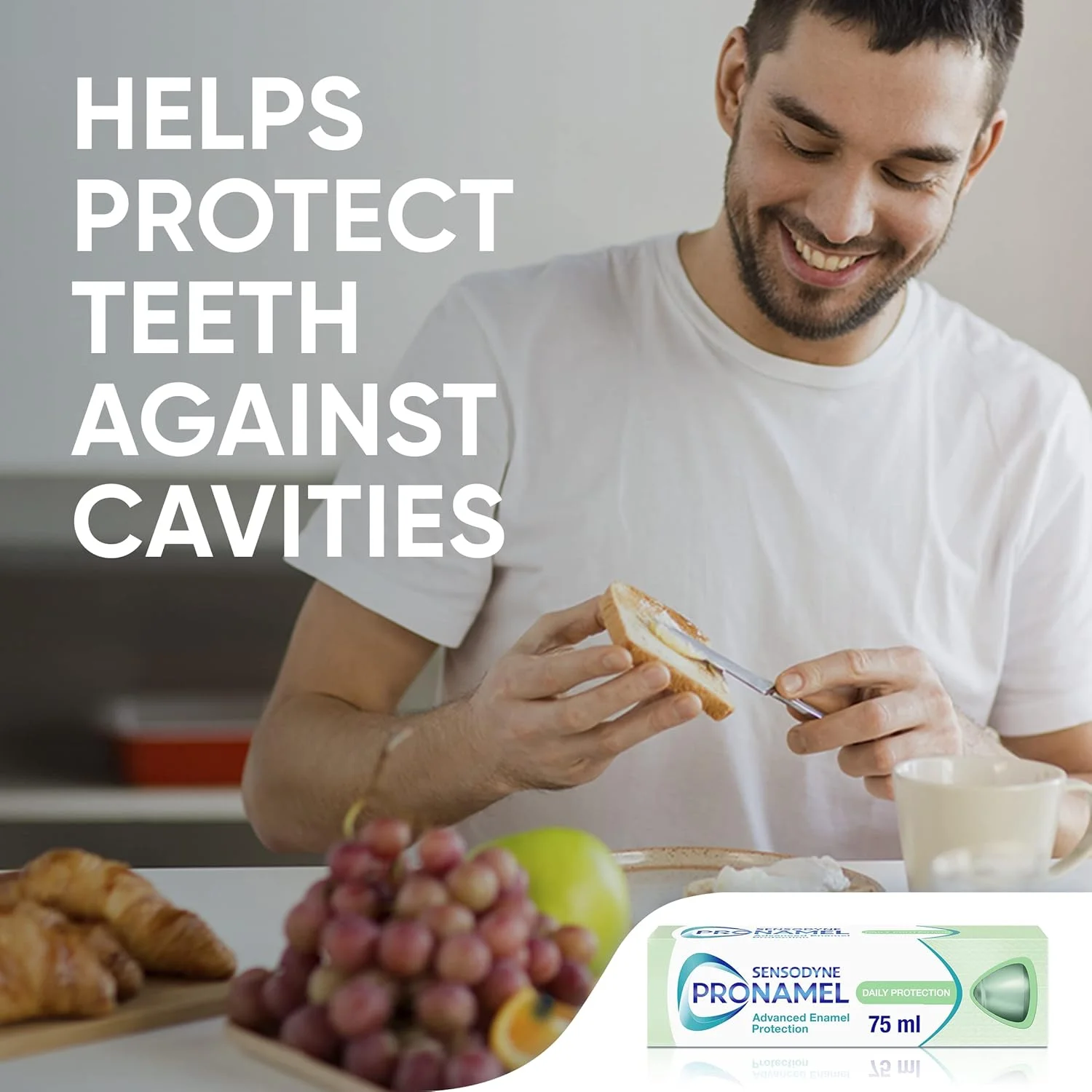 خمیر دندان سنسوداین پرونامل محافظت روزانه، خمیر دندان فلوراید مراقبت از مینای دندان، طعم نعناع، 75 میلی لیتر