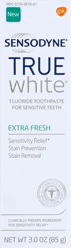 خمیر دندان سفید کننده دندان های حساس سنسوداین True White برای دندان های لکه دار، پیشگیری از پوسیدگی و درمان دندان های حساس، فوق العاده با طراوت - 85 گرم خمیر دندان سفید کننده دندان های حساس سنسوداین True White برای دندان های لکه دار، پیشگیری از پوسیدگی و درمان دندان های حساس، فوق العاده با طراوت - 85 گرم
