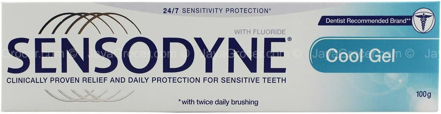 خمیر دندان سنسوداین محافظت شبانه روزی برای دندان های حساس ۱۰۰ گرم، ژل خنک