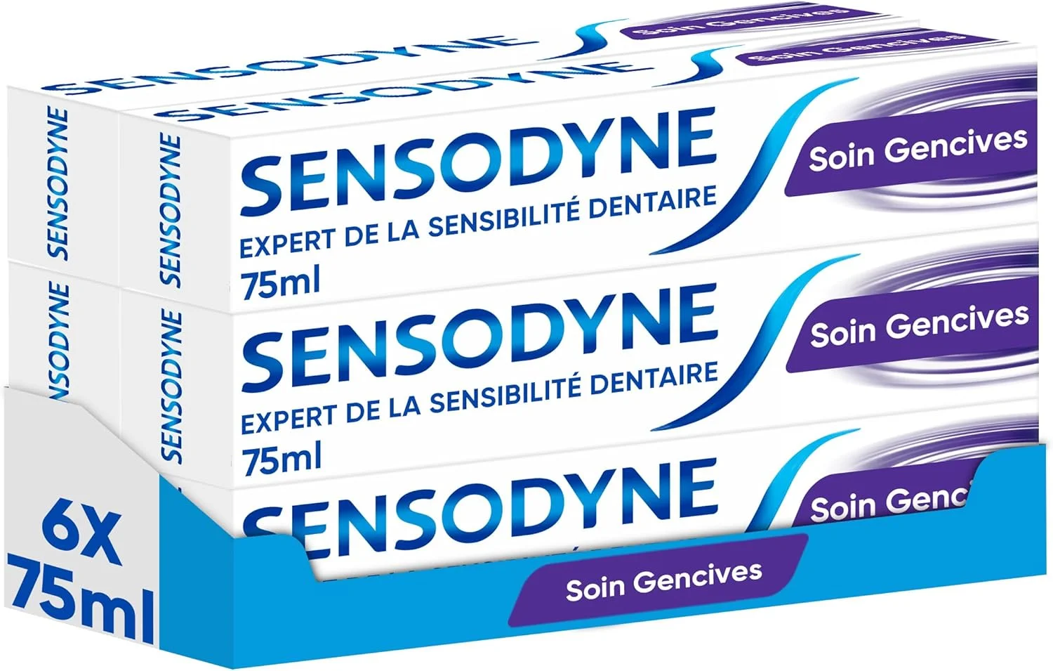 خمیر دندان سنسوداین مراقبت از لثه، محافظت 24 ساعته، محافظت از دندان های حساس و کمک به حفظ سلامت لثه 6 عدد 75 میلی لیتری